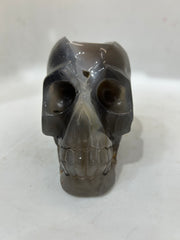 Mystery Mix Constellation Agate Skull – Hand-Carved Cosmic Crystal for Tarot, Intuition & Spiritual Awakening