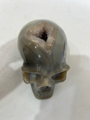 Mystery Mix Constellation Agate Skull – Cosmic Crystal for Tarot, Intuition & Celestial Wisdom