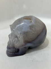 Mystery Mix Constellation Agate Skull – Hand-Carved Celestial Crystal for Tarot, Intuition & Cosmic Energy