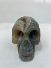 Mystery Mix Constellation Agate Skull with Druzy Crown – Celestial Crystal for Tarot & Intuitive Wisdom
