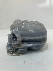 Mystery Mix Constellation Druzy Agate Skull – Hand-Carved Celestial Crystal for Tarot, Intuition & Cosmic Energy