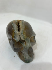 Mystery Mix Constellation Druzy Agate Skull – Hand-Carved Celestial Crystal Skull for Tarot & Spiritual Insight