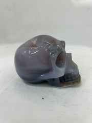 Mystery Mix Constellation Agate Skull – Hand-Carved Celestial Crystal for Tarot, Intuition & Cosmic Energy