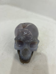 Mystery Mix Constellation Agate Skull – Hand-Carved Celestial Crystal for Tarot, Intuition & Cosmic Energy