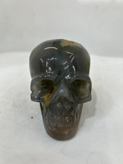 Mystery Mix Constellation Agate Skull – Hand-Carved Celestial Crystal for Tarot & Intuitive Energy