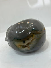 Mystery Mix Constellation Agate Skull – Hand-Carved Celestial Crystal for Tarot & Intuitive Energy