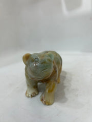 Handcrafted Agate Bear Figurine - Unique Natural Stone Sculpture