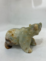Handcrafted Agate Bear Figurine - Unique Natural Stone Sculpture