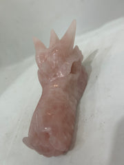 Handcrafted Pink Crystal Dragon Head Sculpture