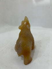 Handcrafted Agate Bear Figurine - Howling Bear Sculpture