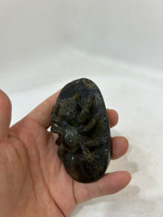 Hand-Carved Spectrolite Spider Sculpture