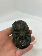 Hand-Carved Spectrolite Spider Sculpture