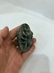 Hand-Carved Spectrolite Spider Sculpture