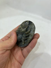 Hand-Carved Spectrolite Spider Sculpture