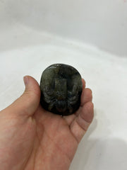 Hand-Carved Spectrolite Spider Sculpture