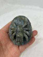 Hand-Carved Spectrolite Spider Figurine