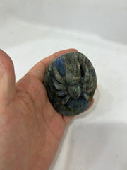 Hand-Carved Spectrolite Spider Figurine