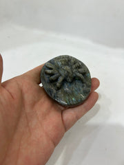 Hand-Carved Spectrolite Spider Figurine