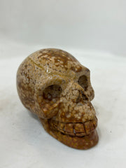Ocean Jasper Crystal Skull Carving – Unique Decorative Stone Sculpture