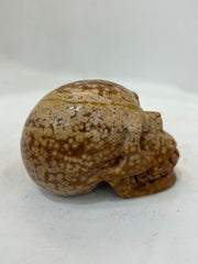 Ocean Jasper Crystal Skull Carving – Unique Decorative Stone Sculpture
