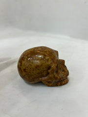 Ocean Jasper Skull Carving - Handcrafted Natural Crystal Sculpture