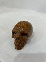 Ocean Jasper Skull Carving - Handcrafted Natural Crystal Sculpture