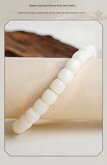 Handcrafted White Bodhi Root Bead Bracelet –