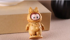 Labubu-Inspired Cute Animal Costume Wooden Figurine – Handcrafted Collectible Doll
