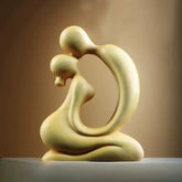 Boxwood Abstract Embrace Sculpture – Handcrafted Modern Art Decor