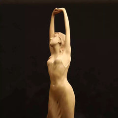 Graceful Lady Sculpture – Handcrafted Wooden Art Décor