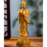 Wooden Moon Goddess Statue – Elegant Chinese Art Sculpture
