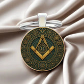 Freemason Symbol Alloy Keychain – Masonic Emblem Pendant
