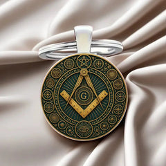 Freemason Symbol Alloy Keychain – Masonic Emblem Pendant