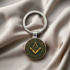 Freemason Symbol Alloy Keychain – Masonic Emblem Pendant
