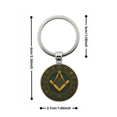 Freemason Symbol Alloy Keychain – Masonic Emblem Pendant
