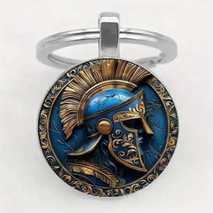 Ancient Greek Warrior Alloy Keychain 