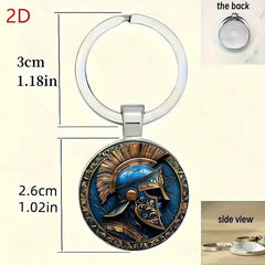 Ancient Greek Warrior Alloy Keychain 
