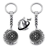 Nordic Runes Alloy Keychain – Stress Relief Crescent Moon Amulet