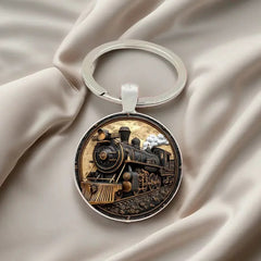 Classic Steam Locomotive DesignVintage Alloy Keychain
