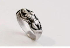 Abstract Female Body Art Ring – Vintage Alloy Statement Band