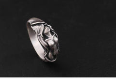 Abstract Female Body Art Ring – Vintage Alloy Statement Band