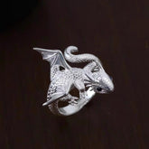 Cute Dragon Wrap Ring – Adjustable Alloy Fantasy Jewelry