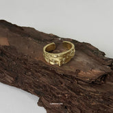 Vintage Alloy Face Open Ring – Artistic Statement Jewelry