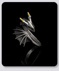 Dragon Wing Alloy Ring – Gothic Punk Adjustable Ring for Men & Women