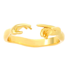 Adam’s Creation Hand Ring – Gold-Tone Artistic Alloy Statement Jewelry