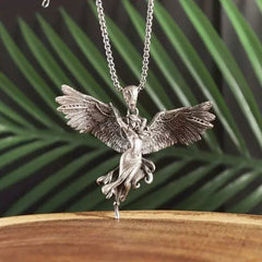 Vintage Alloy Angel Wing Pendant Necklace