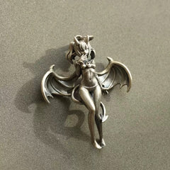 Gothic Succubus Demon Wing Pendant Necklace