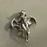 Gothic Succubus Demon Wing Pendant Necklace