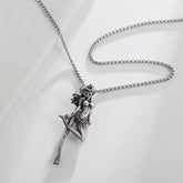 Sexy Cowgirl Pendant Necklace – Vintage Silver Western Charm