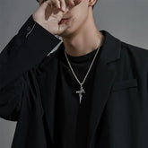 Rose Cross Pendant Necklace